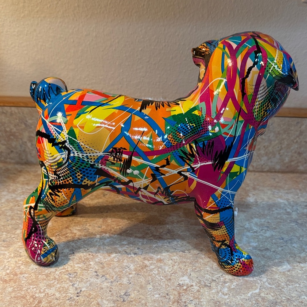 Colorful Abstract Pug Figurine - Picture 2 of 4